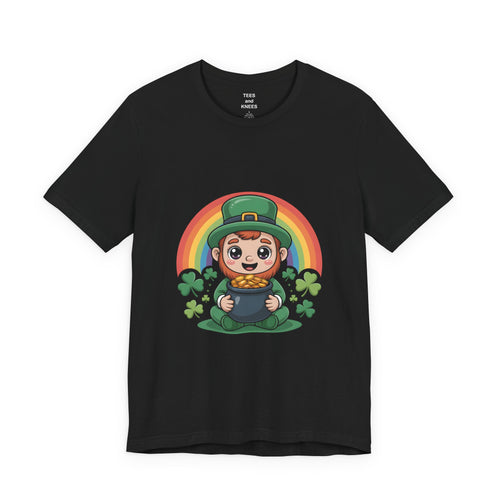 Cute Leprechaun with Pot of Gold T-Shirt | Rainbow Shamrocks St. Patrick's