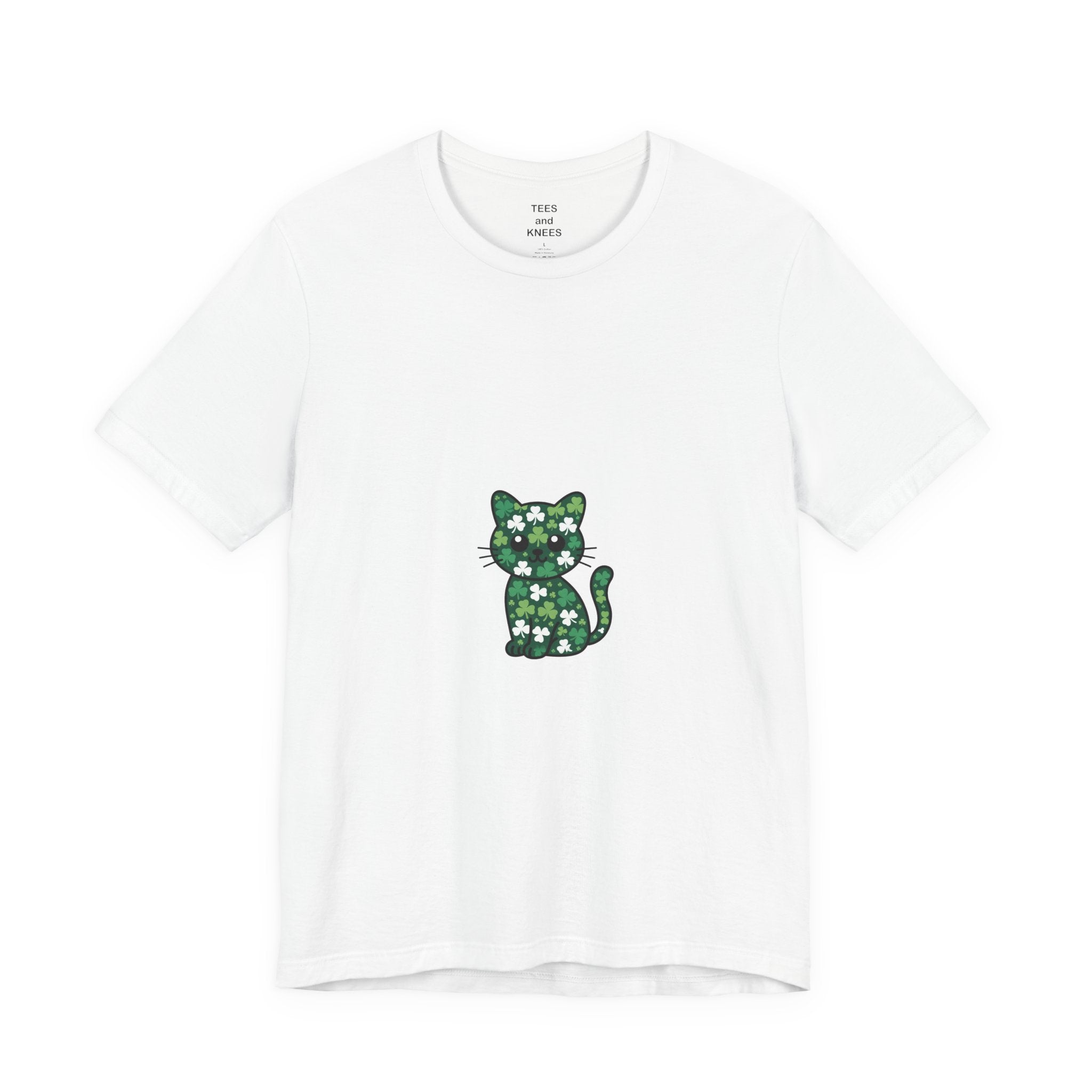 St Patricks Day Cat Shirt Shamrock Kitty Lucky Irish Cat Lover Tee
