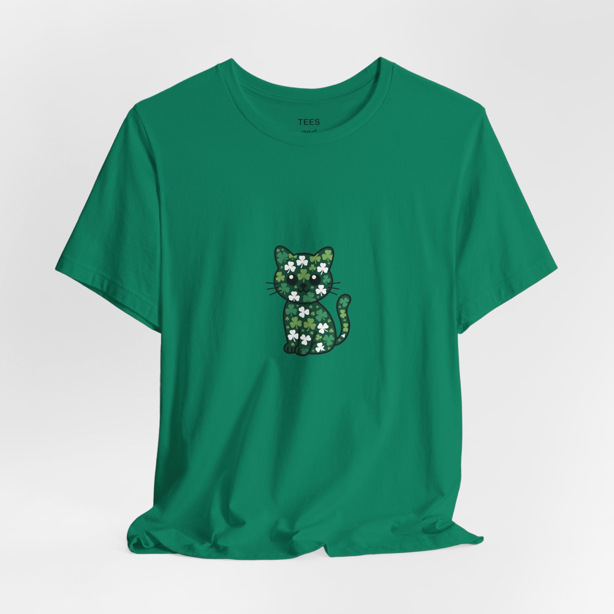 Lucky Cat St Patricks Day Shirt Irish Shamrock Cat Mom Cat Dad Tee