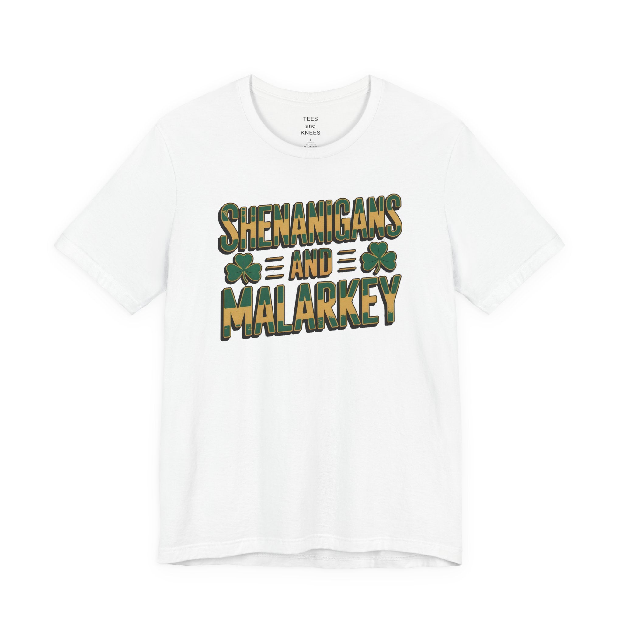 Shenanigans and Malarkey T-Shirt | St. Patrick's Day Shamrock Typography Tee