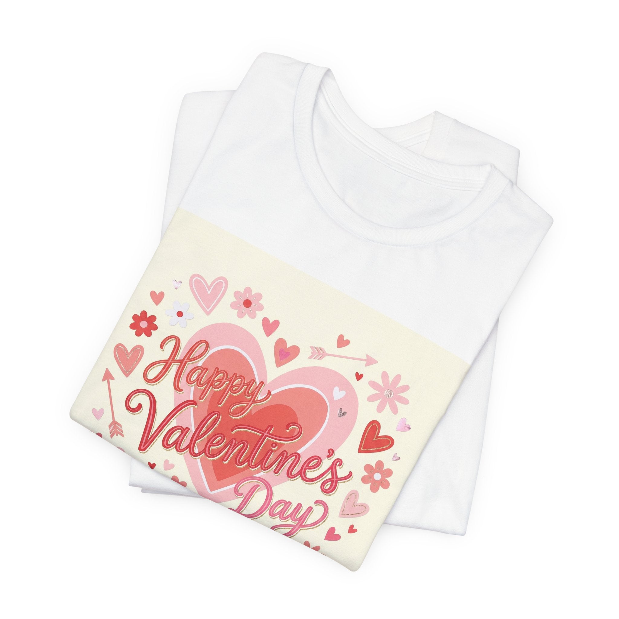 Valentine's Day Heart Card Tee - "Happy Valentine's Day" Graphic T-Shirt