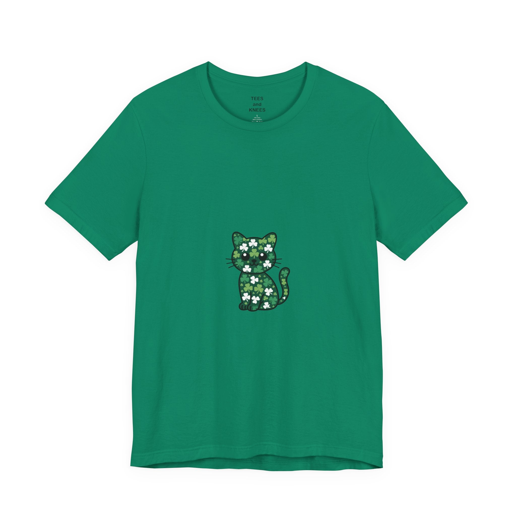 St Patricks Day Cat Shirt Shamrock Kitty Lucky Irish Cat Lover Tee