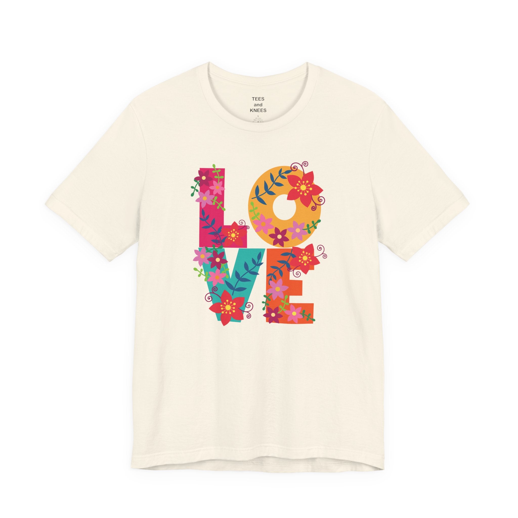 LOVE Floral Letters T-Shirt | Colorful Flower Typography Valentine's Day Tee