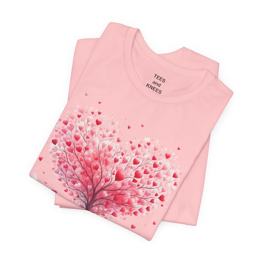 Heart Tree Tee | Pink Heart Tree Illustration, Valentines Shirt