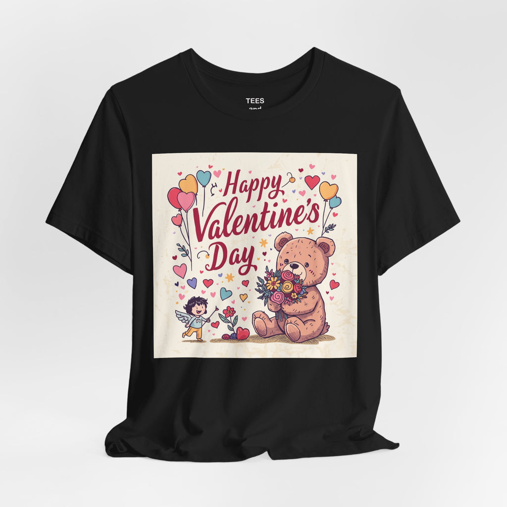 Valentine's Day Teddy Bear Tee - Happy Valentine's Day Graphic Shirt